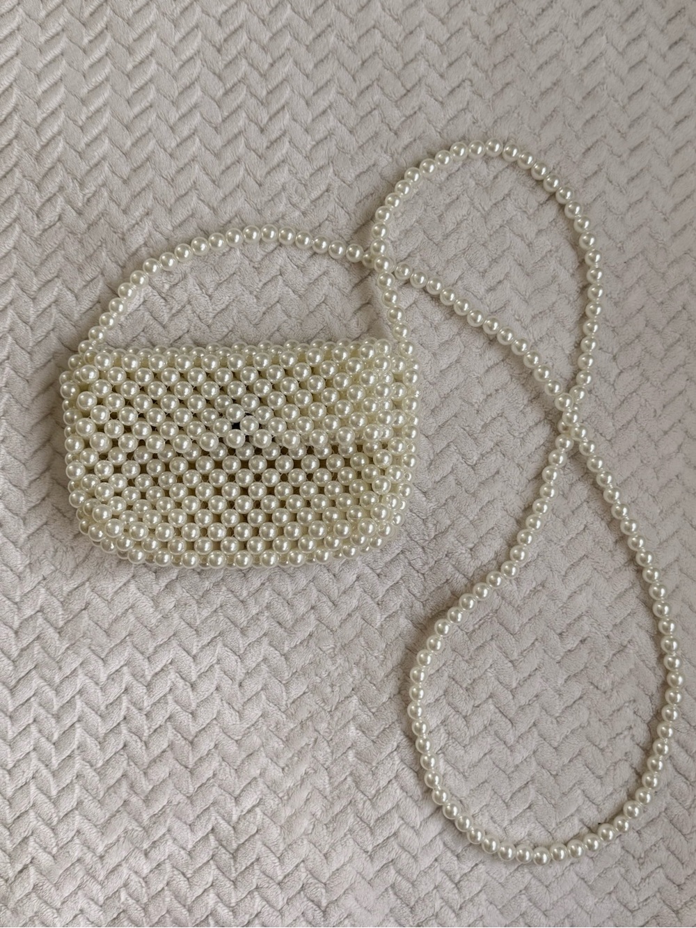 Pearl Beaded Crossbody Bag - Ivory